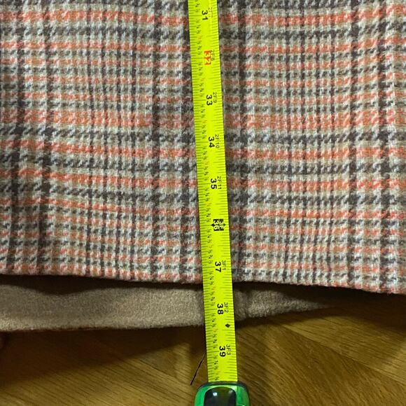 NEW Talbots Coat 12 Wool Blend Campfire Plaid Classic Lapel Patch Pockets Long - Picture 12 of 15